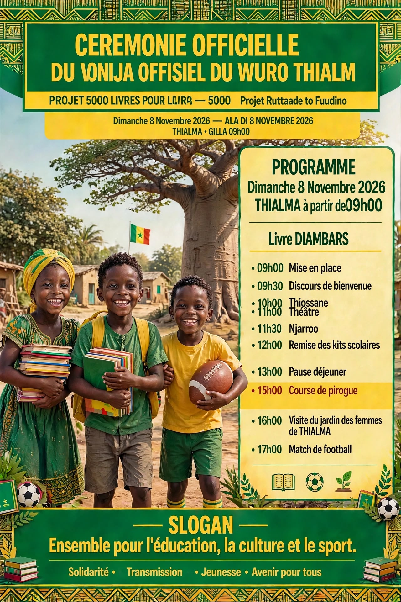 Affiche — Cérémonie officielle — Projet 5 000 livres